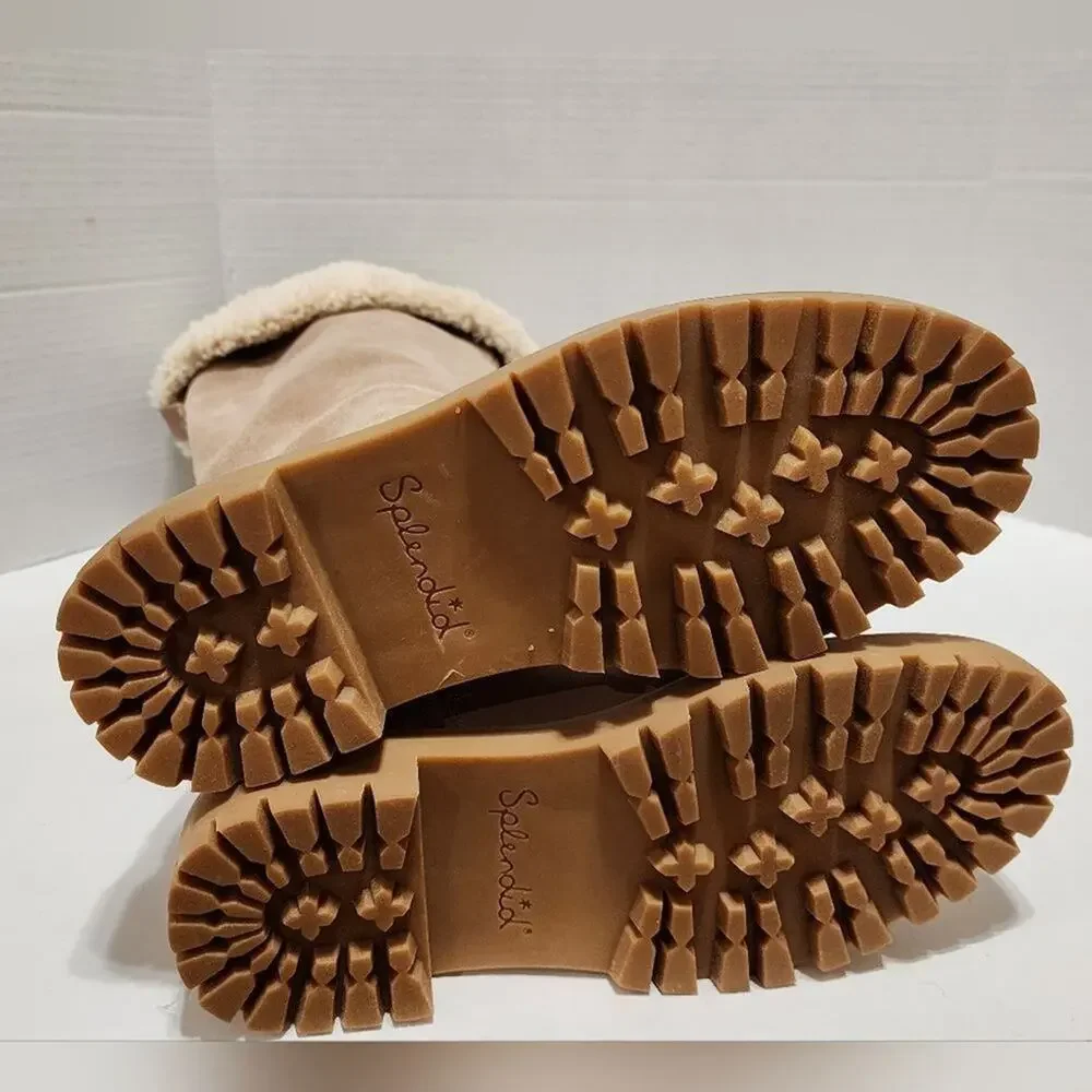 Splendid Antonia faux fur trimmed warm sand leather boots Women's size 8 new!! - Picture 9 of 13